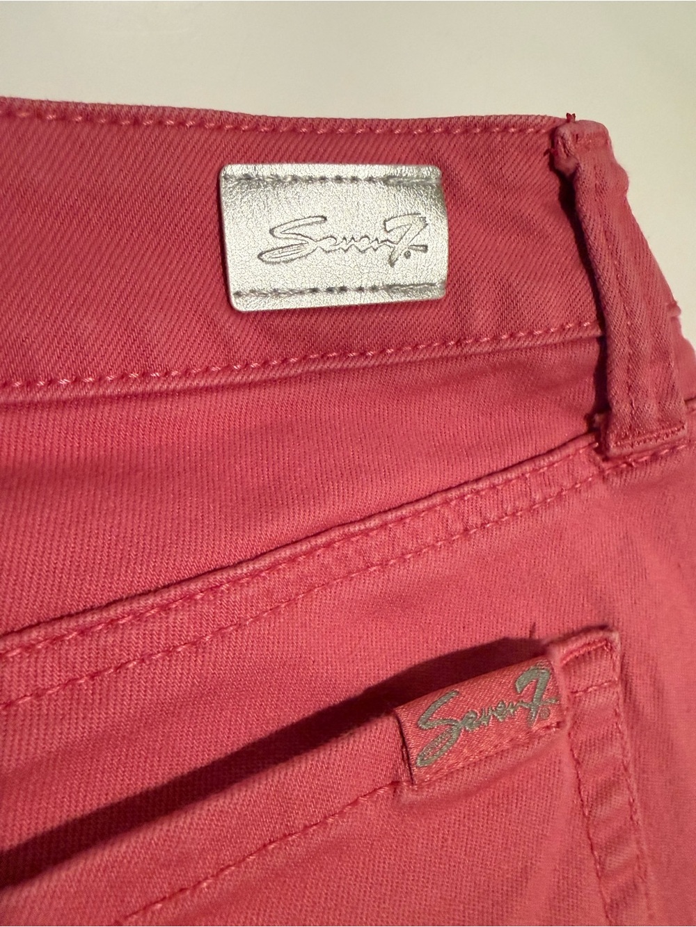 Seven7 Raspberry Stretch Denim Cutoff Shorts - Picture 7 of 8